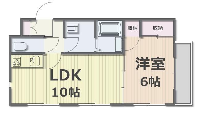 斉藤マンション(1LDK/3階)の間取り写真