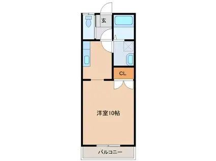 BREEZ BAY HILLS牛神(ワンルーム/2階)の間取り写真