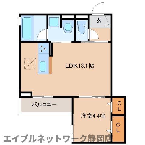D CREST 相生(1LDK/3階)の間取り写真
