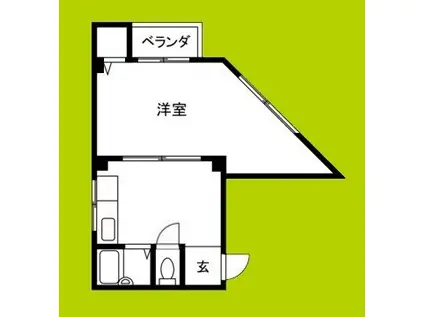 ヴィラ盛都2(1DK/3階)の間取り写真