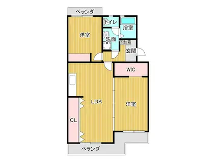 サンパーラ松本(2LDK/2階)の間取り写真