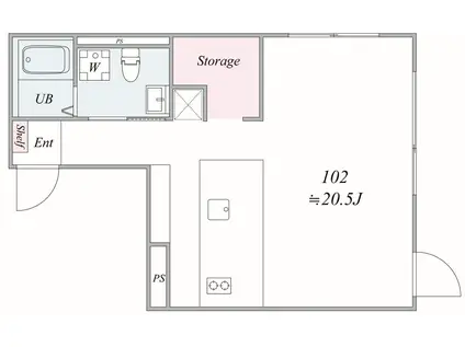 THE TRIAS NISHINIPPORI(1LDK/1階)の間取り写真