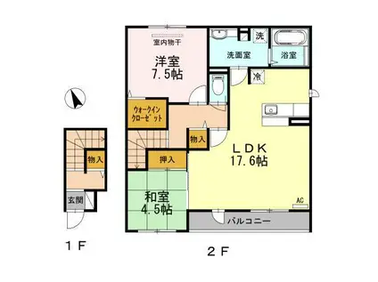 清風・光風 清風(2LDK/2階)の間取り写真