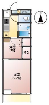 メゾン八尾(2K/1階)の間取り写真