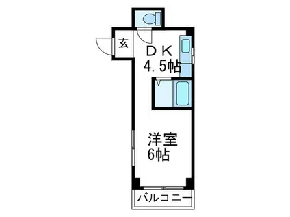 第一稲田マンション(1DK/2階)の間取り写真
