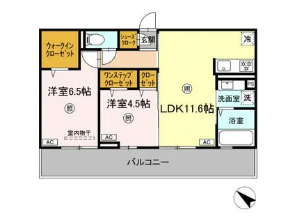 フェニックスアレシア(2LDK/2階)の間取り写真