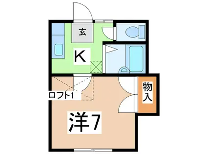 ハローオレンヂ(1K/2階)の間取り写真