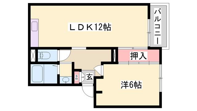 エステートパレス B棟(1LDK/3階)の間取り写真