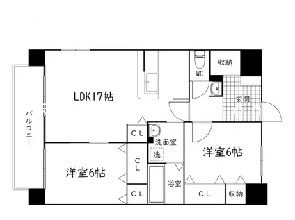クランベリー(2LDK/2階)の間取り写真