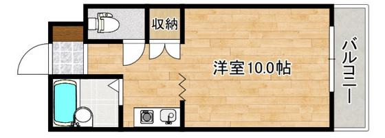 レジデンスSORI(ワンルーム/2階)の間取り写真