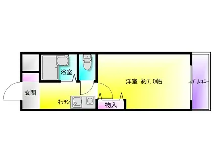 サントラルース北本町(1K/3階)の間取り写真