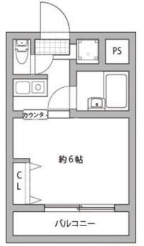 コスモメイト北野(1K/4階)の間取り写真