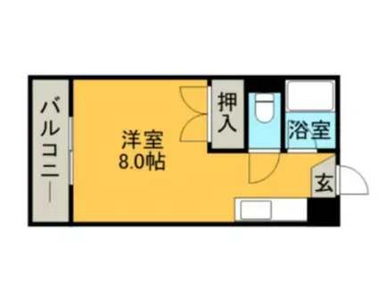 PLイースト久留米大前II(ワンルーム/1階)の間取り写真