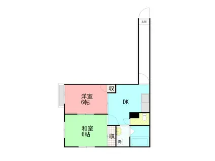 ファミール扇台(2DK/2階)の間取り写真