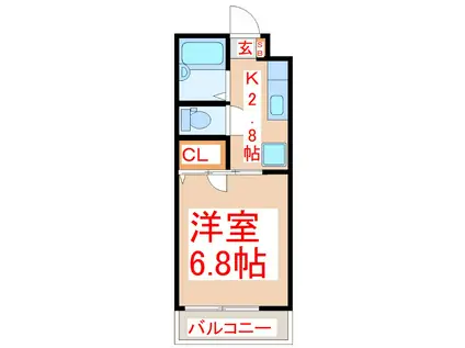 サンハイツありむら1(1K/1階)の間取り写真