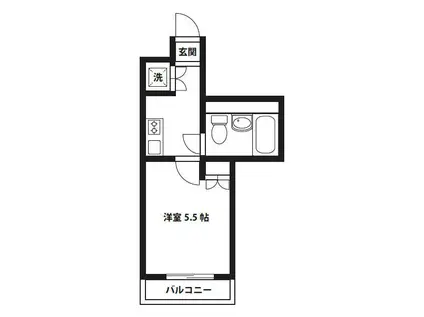 ワコーレエレガンス秦野(1K/1階)の間取り写真