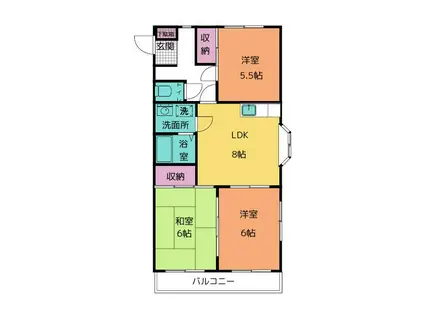 グレース香貫(3DK/2階)の間取り写真