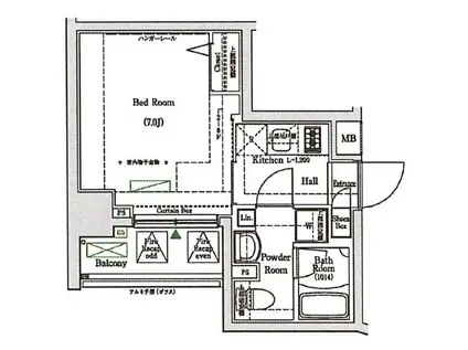 ラフィスタ金町(1K/7階)の間取り写真