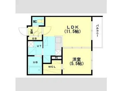 ルヌアージュ新道東(1LDK/5階)の間取り写真
