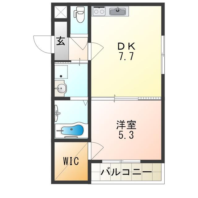 フジパレス平野西(1DK/2階)の間取り写真