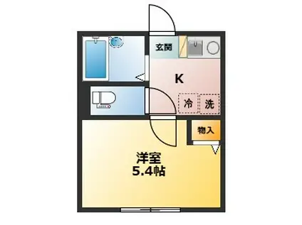 ノーザンロード武蔵境(1K/1階)の間取り写真