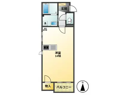 ベルメゾンホンダ(ワンルーム/2階)の間取り写真