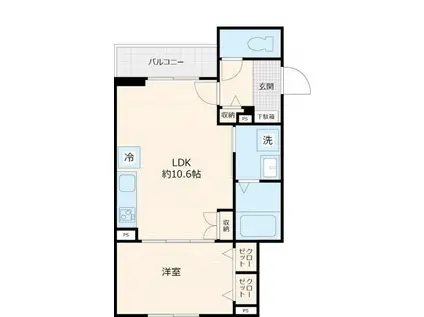 ミコ ケヤキ(1LDK/1階)の間取り写真