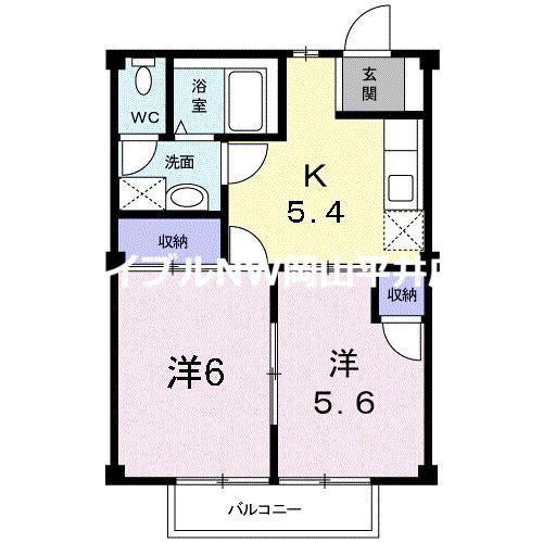 サンシティ臼井B(2K/1階)の間取り写真