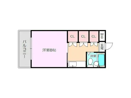 東中島マンション(1K/6階)の間取り写真