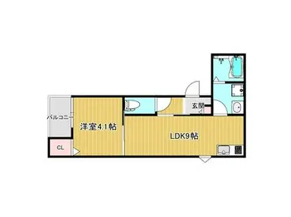 LECOCON中川II(1LDK/2階)の間取り写真