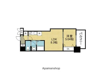 LUXE深江橋II(1LDK/7階)の間取り写真