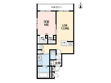 HARU TERRACE(1LDK/2階)の間取り写真