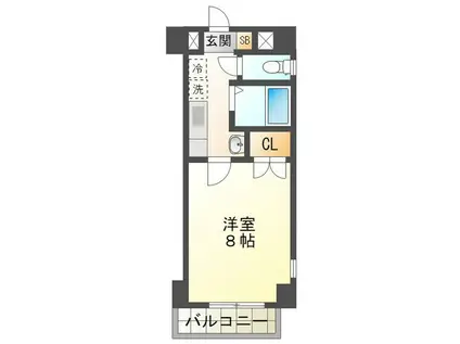 サンアペックス四日市(1K/2階)の間取り写真