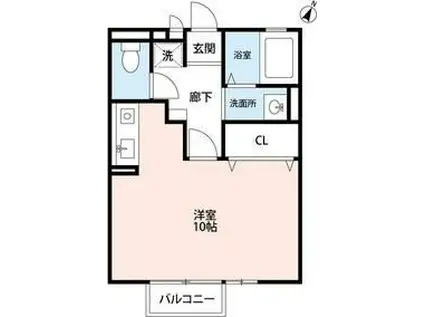 メゾン・ド・リンデンA(ワンルーム/2階)の間取り写真