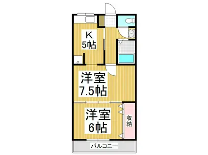 森竹アパート(2DK/2階)の間取り写真