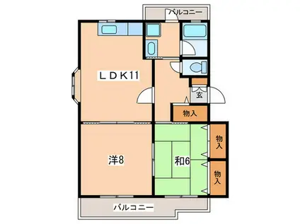 スバルファースト(2LDK/1階)の間取り写真
