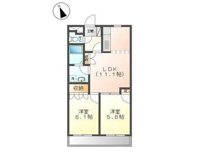 ルミナスハイツN(2LDK/1階)の間取り写真