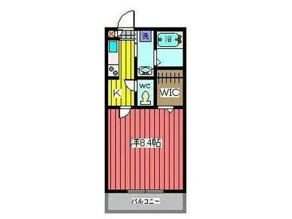 フィオーレア(1K/1階)の間取り写真