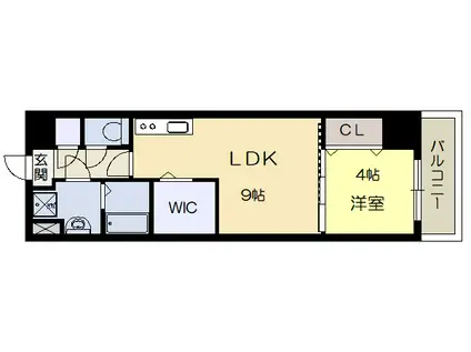 アンフイ二VIII(1LDK/5階)の間取り写真