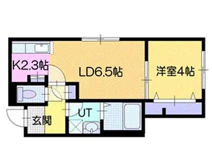 エンジェリックガーデン新札幌(1LDK/4階)の間取り写真