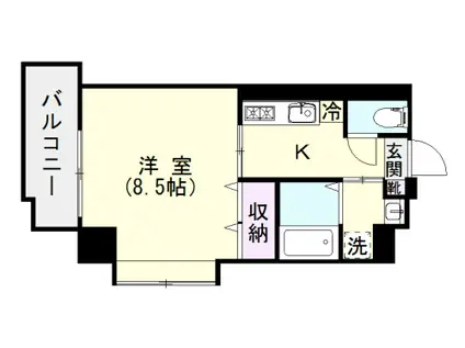 FLORA(1K/2階)の間取り写真