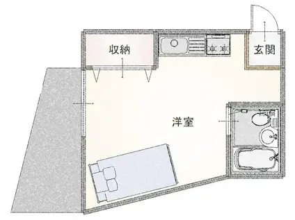 浜町コーポ(ワンルーム/4階)の間取り写真