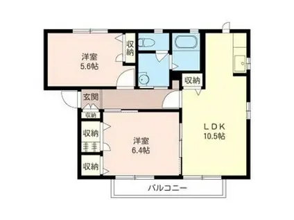 ドリーミー湘南II(2LDK/2階)の間取り写真