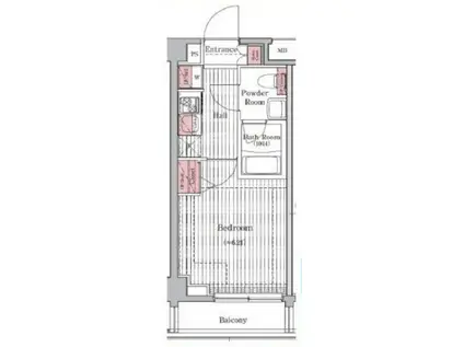 プレール・ドゥーク元住吉(1K/4階)の間取り写真