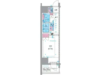 GENOVIA横浜石川町(1K/11階)の間取り写真