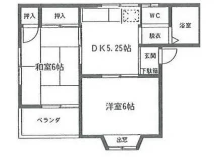 第8コーポオオタカ(2DK/2階)の間取り写真