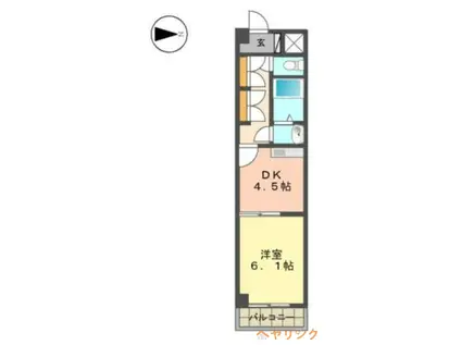 プランドールI(1DK/5階)の間取り写真