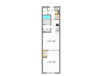 BLUE PALETTE中野平和の森(1DK/3階)の間取り写真