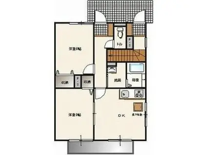 エクセルコA(2DK/1階)の間取り写真