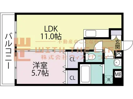 プリマヴェーラ花の木(1LDK/3階)の間取り写真
